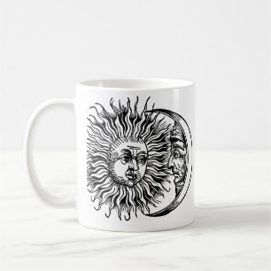 Caneca De Café Sol e lua medievais
