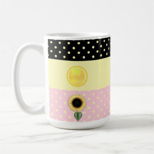 Caneca De Café Sol e Pontos Coloridos