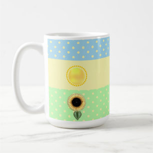 Caneca De Café Sol e Pontos Coloridos