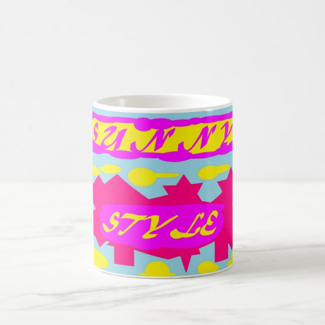 Caneca De Café Sol ensolarado brilhando cores brilhantes (Centro)