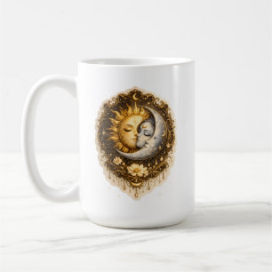 Caneca De Café Sol Espiritual e Lua Luz Celestial Sagrada