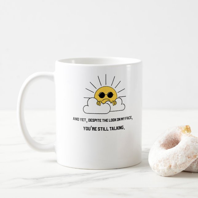 Caneca De Café Sol mal-humorado (Com Donut)