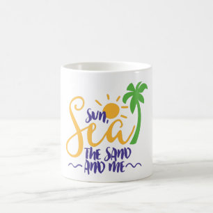 Caneca De Café Sol mar areia e eu