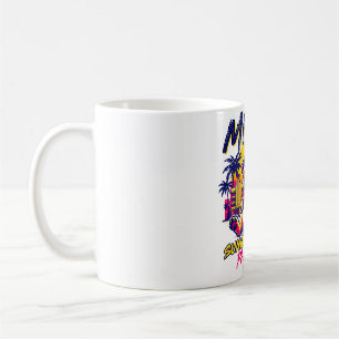 Caneca De Café Sol Miami Flórida Vibrações de Praia Bulldog Retro