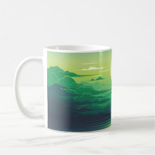 Caneca De Café Sol no roupa de ilustração do mar,arte,beleza