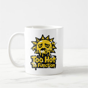 Caneca De Café Sol Pixel Vintage Retro Calor de Verão Abalado