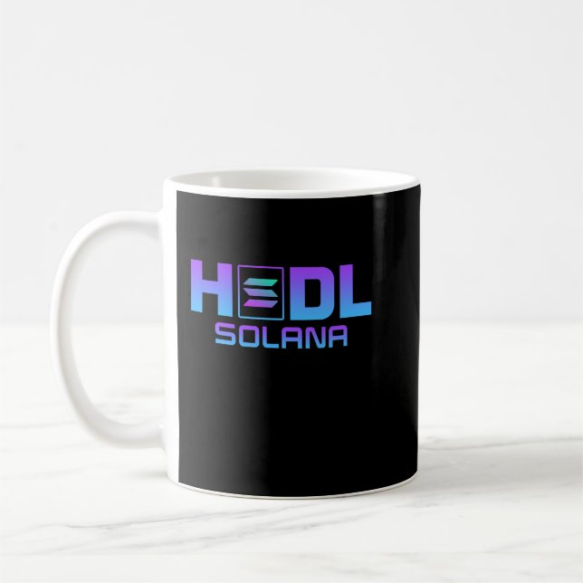 Caneca De Café solana sol logo SOL Crypto Coin HODL (Esquerda)