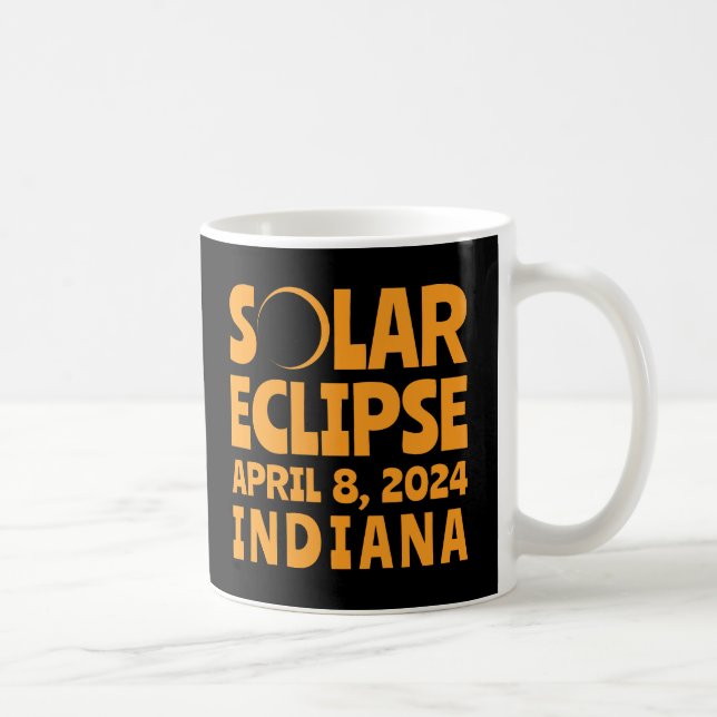 Caneca De Café Solar Eclipse 2024 Indiana (Direita)