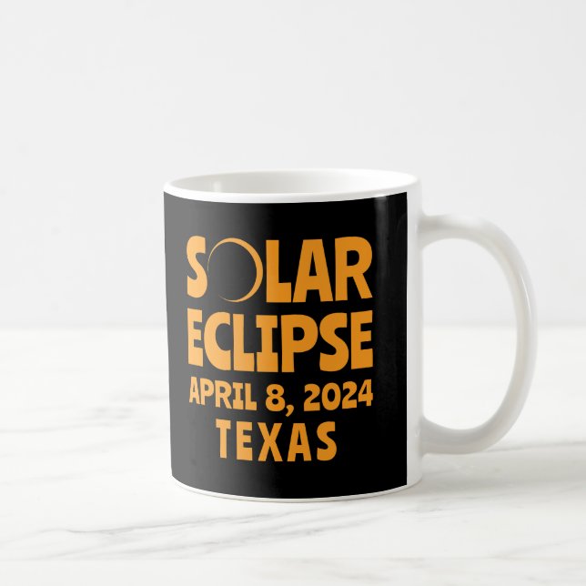Caneca De Café Solar Eclipse 2024 Texas (Direita)