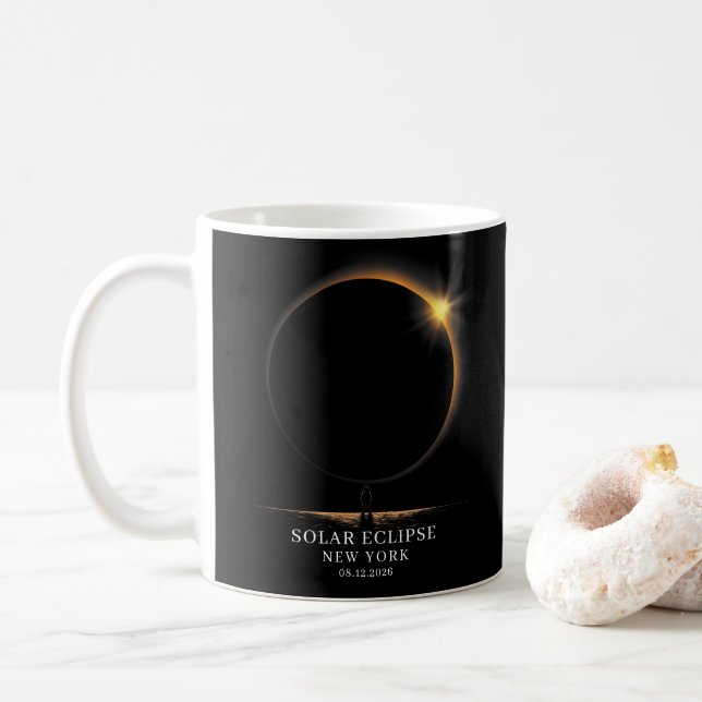 Caneca De Café Solar Eclipse 2026 Celestial Astronomy (Com Donut)