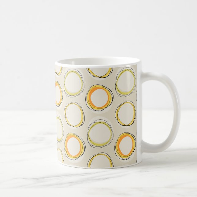 Caneca De Café Solar Eclipse Mid-Century Modern - Black lines (Direita)