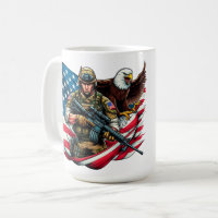 Soldado Americano Eagle EUA Bandeira Arte Patrióti