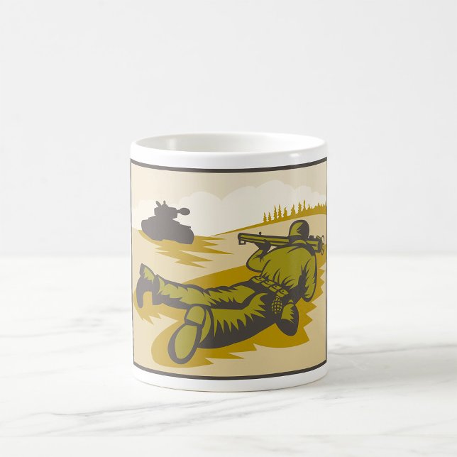 Caneca De Café Soldado De Retro E Tanque (Criador carregado)