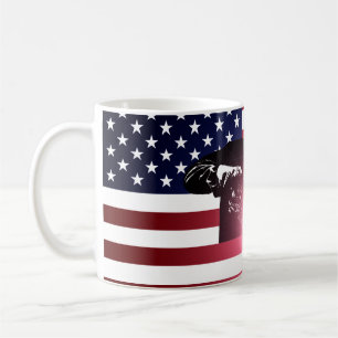 Caneca De Café Soldador & bandeira americana