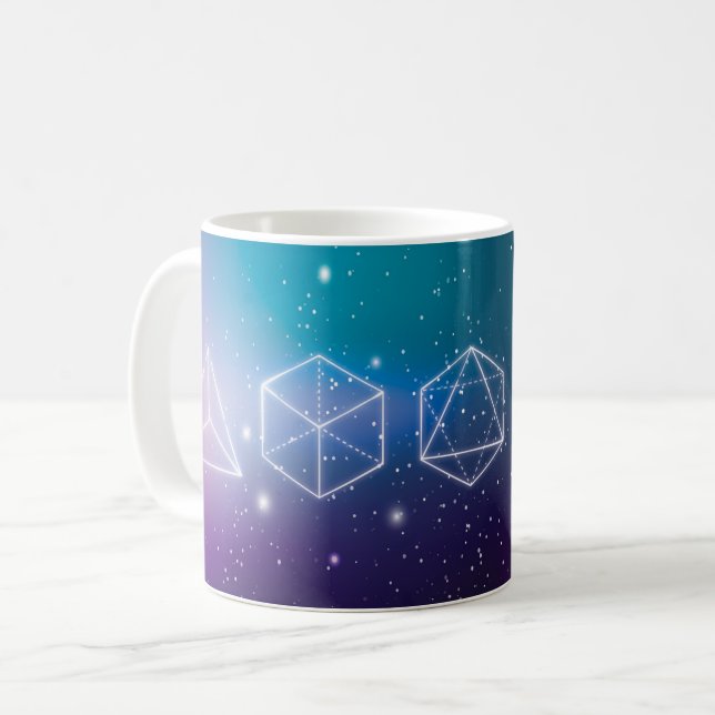 Caneca De Café sólidos platônicos universo símbolo 3D (Frente Esquerda)