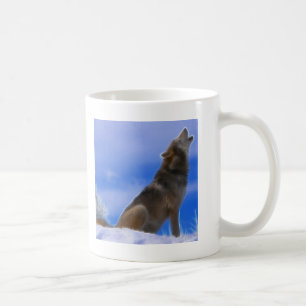 Caneca De Café Solitário que urra o lobo cinzento psto em perigo