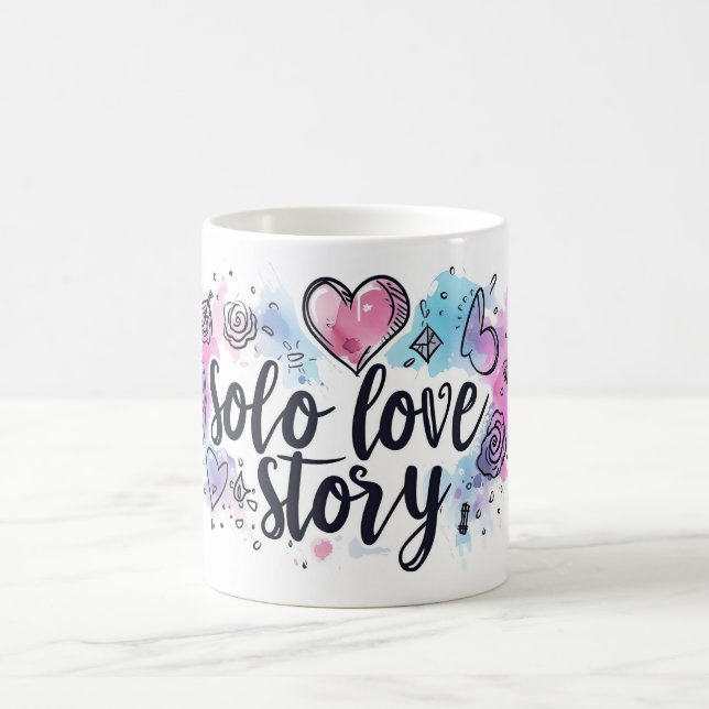 Caneca De Café Solo Love Story Slogan (Centro)
