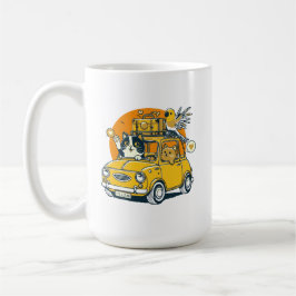 Caneca De Café Solte a emoção de uma viagem de estrada com Cat Pa