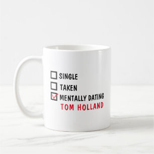 Caneca De Café Solteiro Casado Mentalmente Namorando Tom Holland
