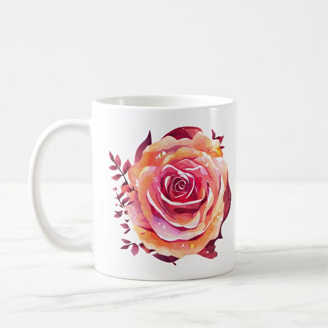 Caneca De Café Solteiro Linda Rosa Rosa Rosa Rosa Grande (Esquerda)