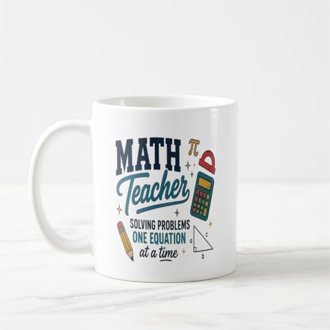 Caneca De Café Solucionador de Problemas de Professor de Matemáti (Esquerda)