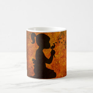 Caneca De Café Sombra da silhueta infantil