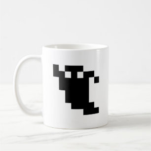 Caneca De Café Sombra do fantasma do pixel de 8 bocados