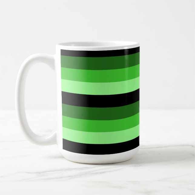 Caneca De Café Sombras das faixas verdes com preto (Esquerda)