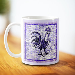 Caneca De Café Sombras de Arte de Frango Mágico Roxo e Negro