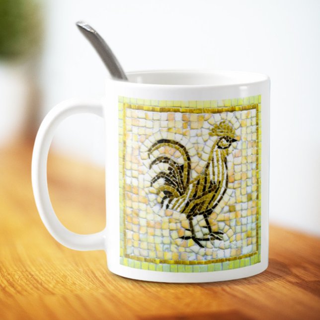 Caneca De Café Sombras de Beige e Arte Mosaica Negra (Criador carregado)