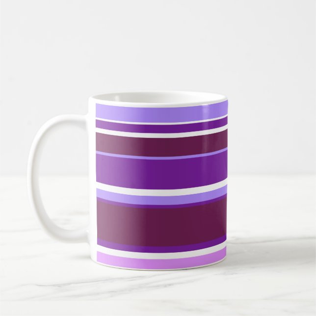 Caneca De Café Sombras de listras roxas (Esquerda)