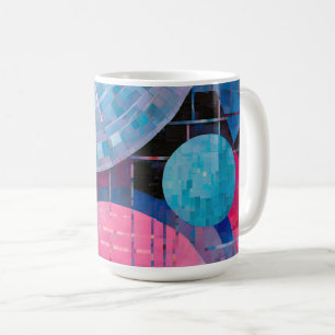 Caneca De Café Sombras Sutil de Azul e Rosa em Abstrato