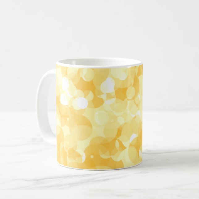 Caneca De Café Sombreados brilhantes de amarelo (Frente Esquerda)