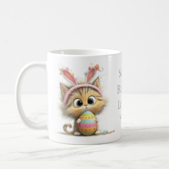 Caneca De Café Some Bunny Loves You Easter Cat Mug (Esquerda)