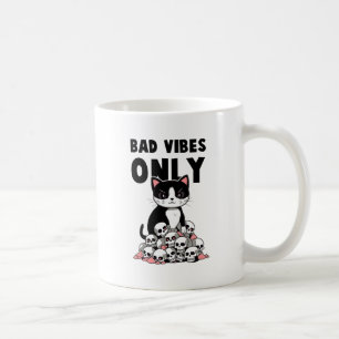 Caneca De Café Somente Vibas Más - Gato e Peles