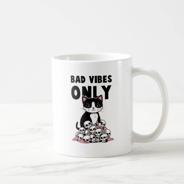 Caneca De Café Somente Vibas Más - Gato e Peles (Direita)
