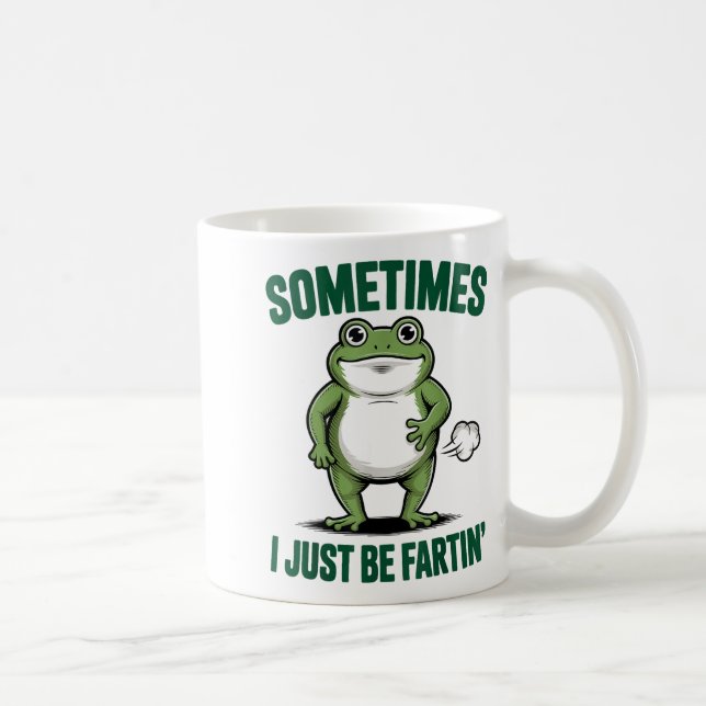 Caneca De Café Sometimes I Just Be Farting Frog Christmas Funny F (Direita)