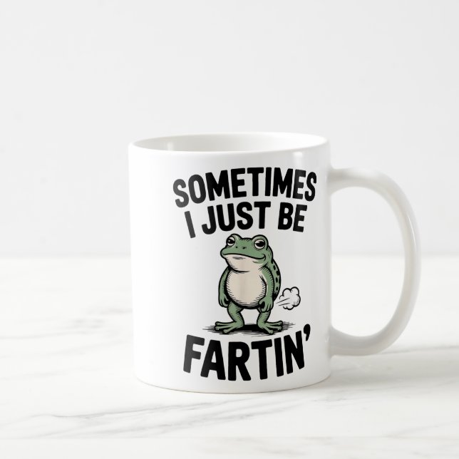 Caneca De Café Sometimes I Just Be Farting Funny Frog Meme Animal (Direita)