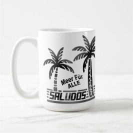 Caneca De Café Sommer Sonne und Meer - "SALUDOS" - Palmendekor
