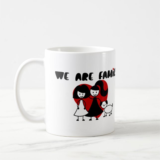 Caneca De Café Somos Gay da família/família lésbica duas mulheres (Esquerda)