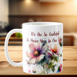 Caneca De Café Somos tão Gratos Design Floral