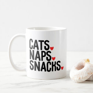 Caneca De Café Sonecas Lanches dos Gatos - Amantes de gatos