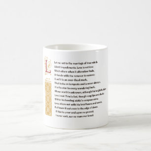 Caneca De Café Soneto 116 de Shakespeare (CXVI) no pergaminho