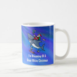 Caneca De Café Sonhar Com Um Natal De Tubarão Branco Excelente