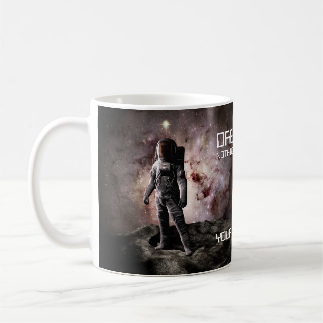 Caneca De Café Sonhe Grande. Astronauta no espaço sideral (Esquerda)