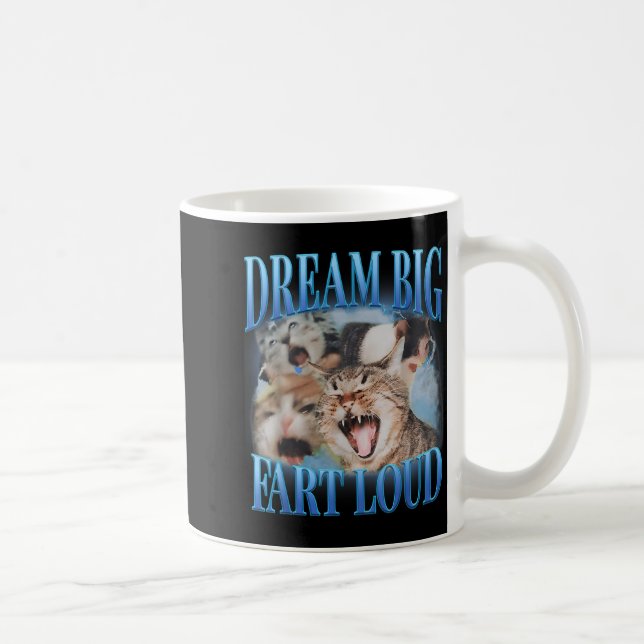 Caneca De Café Sonhe Grande Peide Alto Cringe Gato Engraçado Meme (Direita)