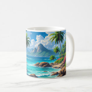 Caneca De Café Sonhe, Paraíso Tropical,