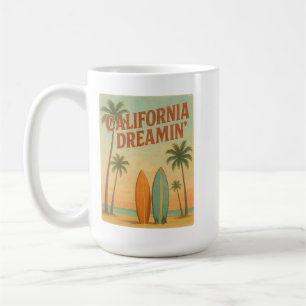 Caneca De Café Sonho da Califórnia Design Retro Viagens dos Anos