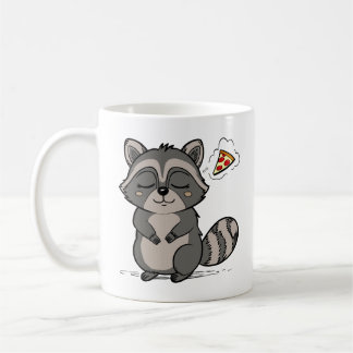 Caneca De Café Sonho de Raccoon - Pizza!
