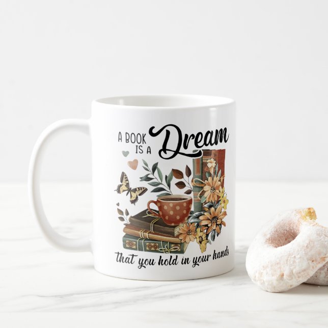Caneca De Café Sonho de um touro de livro (Com Donut)